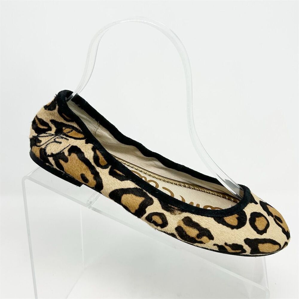 Sam Edelman Women's Leopard Print Leather Ballet Flats Size 6.5 Chic Casual